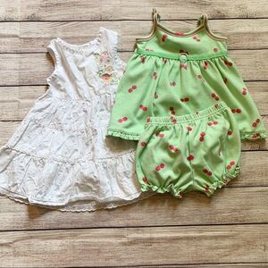 12 Month Girls Spring Summer Dress and Outfit Set